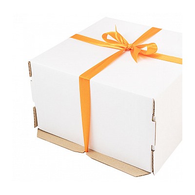 Коробка для торта 22*22*13 см, Белая без окна (самолет)