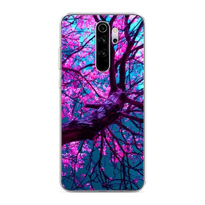 Силиконовый чехол Фиолетовое дерево на Xiaomi Redmi Note 8 Pro