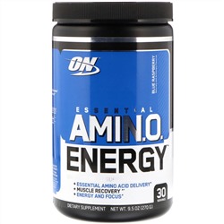 Optimum Nutrition, Essential Amin.O. Energy, голубая малина, 270 г (9,5 унций)