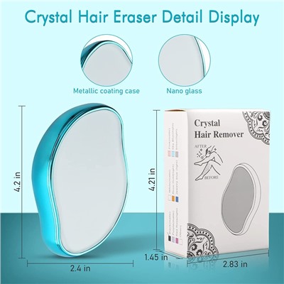 Депилятор кристаллический для безболезненного удаления волос и пилинга тела, цвет серебро