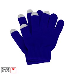 Сенсорные перчатки синие для экрана телефона