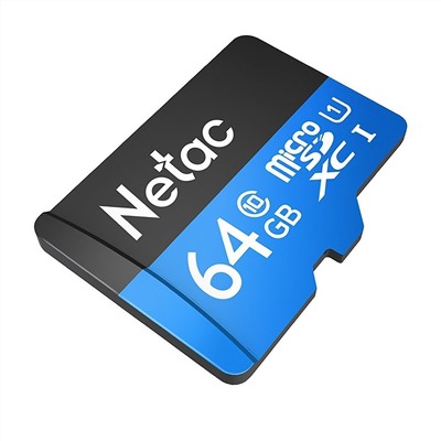 Карта флэш-памяти MicroSD 64 Гб Netac P500  Standard  UHS-I (90 Mb/s) без адаптера (Class 1class 10)