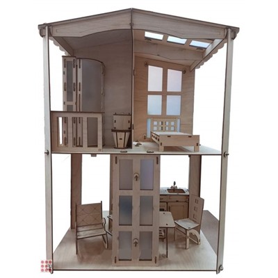 Конструктор кукольный дом с мебелью «Фантазия» 49х35,5х66 см