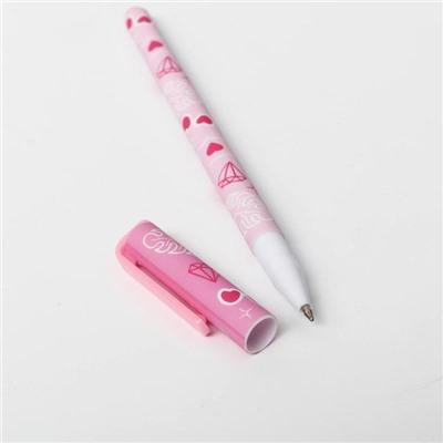 Ручка с колпачком и нанесением soft-touch Queen, синяя паста, 0,7 мм, цена за 1 шт