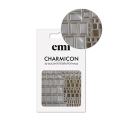 EMI, Charmicon 3D Silicone Stickers - 3D-наклейки для ногтей №158 (Квадраты золото)