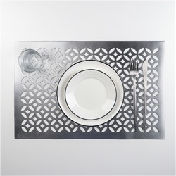 Салфетка сервировочная на стол «Грани», 45×30 см, цвет серебряный