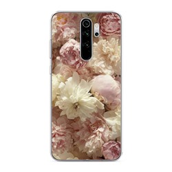 Силиконовый чехол Пионы светлые на Xiaomi Redmi Note 8 Pro