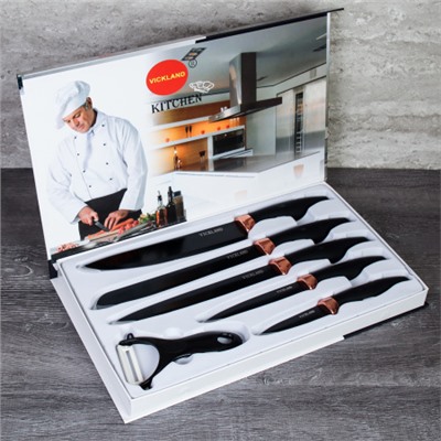 Набор кухонных ножей 6 предметов / WD-103 /уп 30/овощечистка в комплекте