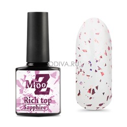 Mooz, Rich Top Sapphire - глянцевый топ с поталью без л/с (сапфир), 9 мл