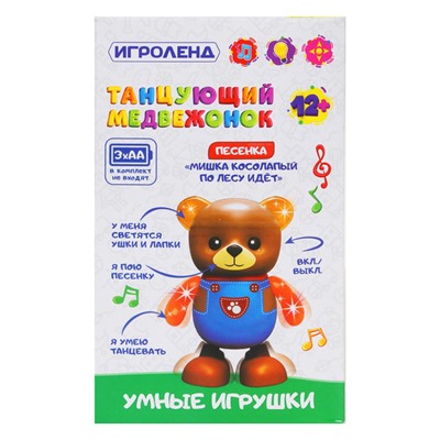 ИГРОЛЕНД Игрушка в виде танцующего медвежонка, свет, звук, движ.