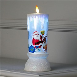 Светодиодная фигура «Свеча с Дедом Морозом», 10 × 23 × 10 см, пластик, батарейки ААх3 (не в комплекте), свечение мульти (RGB)