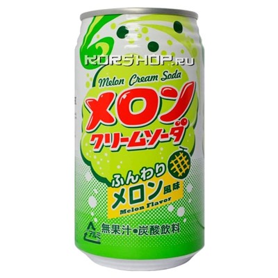 Лимонад Крем-сода со вкусом дыни, Япония, 350 мл. Срок до 27.11.2022.Распродажа