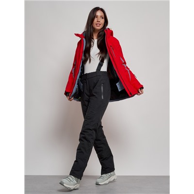 Горнолыжная куртка женская зимняя красного цвета 3350Kr