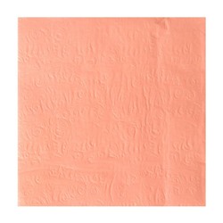 Салфетки бумажные, однотонные, выбит рисунок, 33х33 см, набор 20 шт., цвет розовый