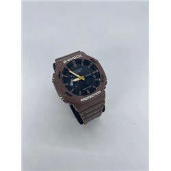 Наручные часы G-Shock Casio коричневые с черным циферблатом и желтой стрелкой