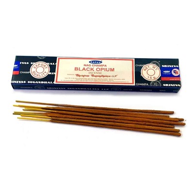 Благовония Satya Nag Champa Black Opium Черный опиум 15 гр. (10-12 шт.)