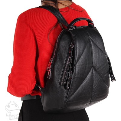 Рюкзак женский кожаный 17021 black Polina&Eiterou