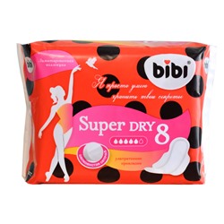 Прокладки "BIBI" Super Dry, 5 капель, 8 шт.