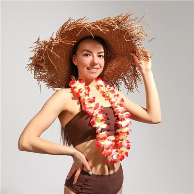 Гавайское ожерелье "Крупные цветы", цвета МИКС 318986