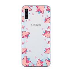 Силиконовый чехол Рамка из розовых единорогов на Samsung Galaxy A50