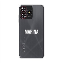 Силиконовый чехол My name is Marina на ZTE Blade V50 Smart