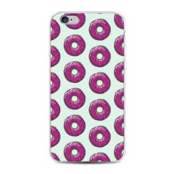 Силиконовый чехол Фиолетовые пончики фон на iPhone 6S