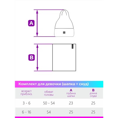 Комплект шапка и снуд 12м8623 фиолетовый/розовый