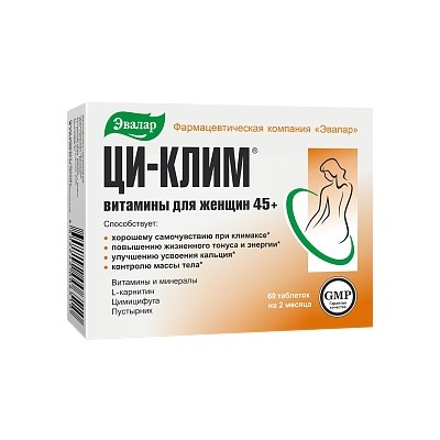 Ци-клим витамины д/женщин 45+таб. п/о 20мг №60 (экстр. цимицифуги)