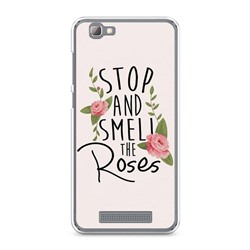 Силиконовый чехол Stop and smell the roses на ZTE Blade A610