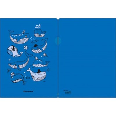 Папка-уголок А4 "Whales" синяя 255175 (1427870) SILWERHOF