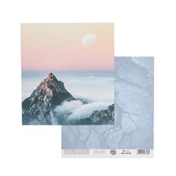 Бумага для скрапбукинга «Горы в тумане», 15.5 × 17 см, 180 г/м