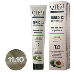 Краситель перманентный Turbo 12 Color Cream с восстанавливающими активами, 11.10 Суперплатина пепельный блонд, 100 мл(УЦЕНКА)