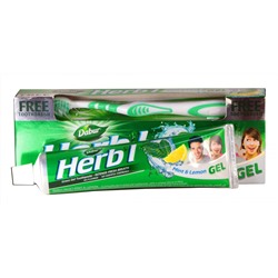 Зубная паста Мята и Лимон Дабур + зубная щётка (Dabur Herb'l Fresh Gel) 150 гр.