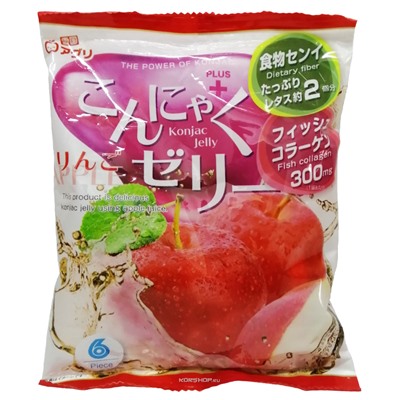 Желе конняку со вкусом яблока Yukiguni Aguri, Япония, 108 г. Акция