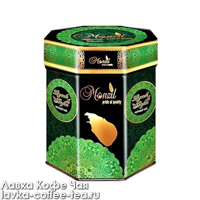 чай чёрный Monzil Легенда Цейлона, зелёная банка 200 г.
