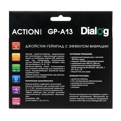 Геймпад Dialog Action GP-A13 (black/red)
