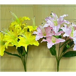 Цветы искусственные декоративные Лилии крупные 5 цветков 40 см