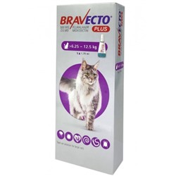 Бравекто Плюс для кошек весом 6.25 - 12.5кг капли на холку (1 пипетка)