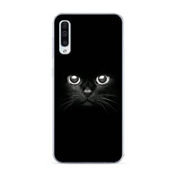 Силиконовый чехол Взгляд черной кошки на Samsung Galaxy A50