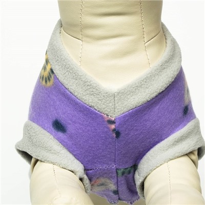 Толстовка с юбочкой "Ежики", размер S (ДС 25, ОШ 25, ОГ 35 см), серо-фиолетовая