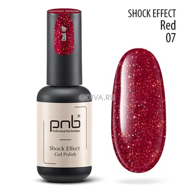 PNB, светоотражающий гель-лак "SHOCK EFFECT" №07 (Red), 8 мл