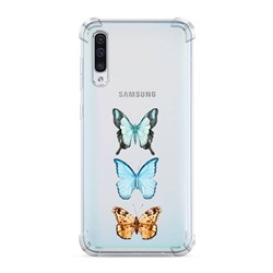 Противоударный силиконовый чехол Бабочки в ряд 1 на Samsung Galaxy A50