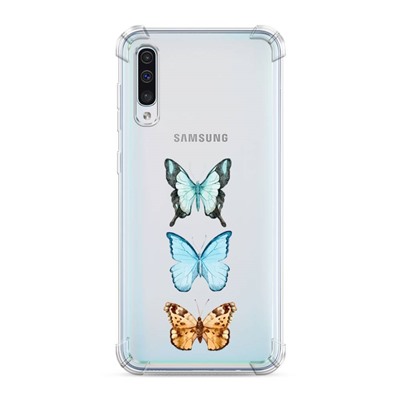 Противоударный силиконовый чехол Бабочки в ряд 1 на Samsung Galaxy A50