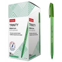 Ручка шариковая масляная "TRINITY" зеленая 0.5мм (085302) Хатбер
