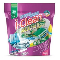 Таблетки для посудомоечных машин I-Clean All in 1, 20 шт