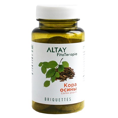 Кора осины, Altay Fitoterapia, 25 брикетов по 2 гр.