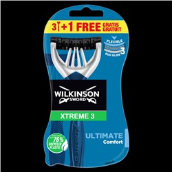 Станок для бритья одноразовый Schick (Wilkinson Sword) Xtreme-3 Ultimate Plus/Comfort (4шт.)