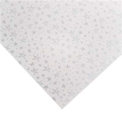 Бумага для скрапбукинга жемчужная «Серебряные звезды», 30,5 × 32 см, 250г/м