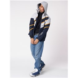 Куртка спортивная мужская с капюшоном темно-синего цвета 3583TS