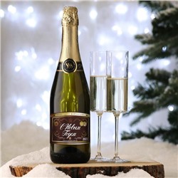 Наклейка на бутылку "Шампанское Новогоднее" ч/з С Новым годом, 12х8 см